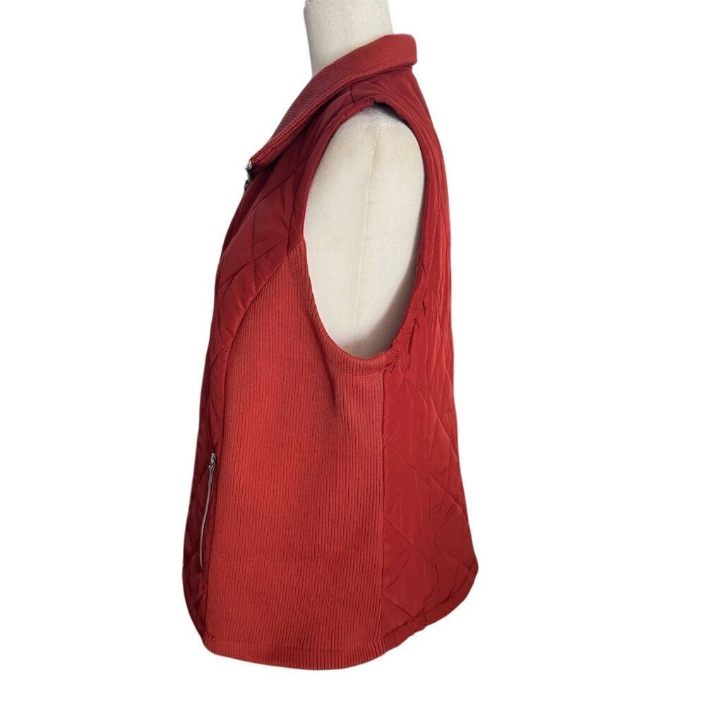 CJ Banks Quilted Vest Burnt Orange Size X/14W - Picture 3 of 9